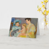 猫遊を飼っている子ども | Mary Cassattカード カード (黄色い花)