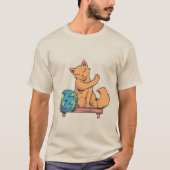 猫遊動物と惑星 Tシャツ (正面)