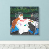 猫遊麻雀 キャンバスプリント (インサイチュ (ウッドフロア))