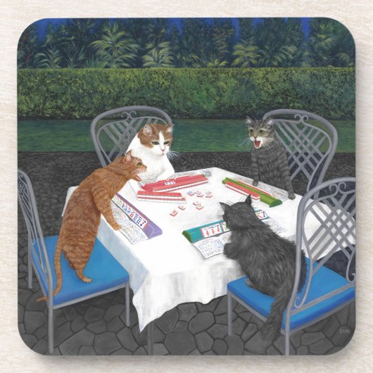 猫遊麻雀 コースター (正面)