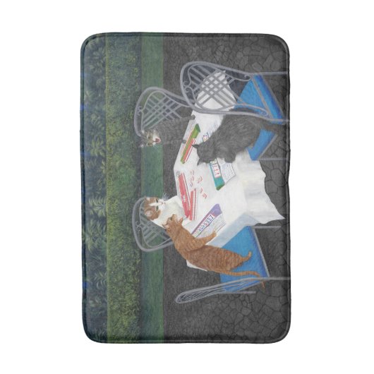 猫遊麻雀 バスマット (正面縦)