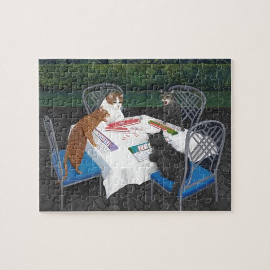猫遊麻雀。メオジョング ジグソーパズル (横)