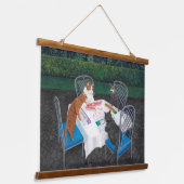 猫遊麻雀 吊り下げ型タペストリー (傾斜あり)