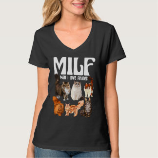 猫部隊レスキュー猫MILF男 私はフェリンを愛してます 猫 Tシャツ