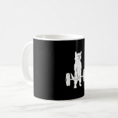 猫重量挙げとジム コーヒーマグカップ (正面左)