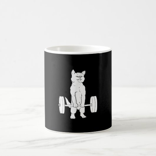 猫重量挙げとジム コーヒーマグカップ (中央)