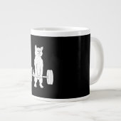 猫重量挙げとジム ジャンボコーヒーマグカップ (正面右)
