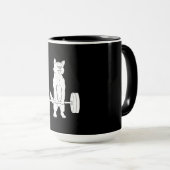 猫重量挙げとジム マグカップ (正面右)