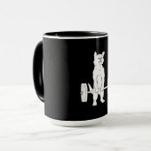 猫重量挙げとジム マグカップ (正面左)