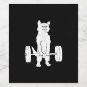 猫重量挙げとジム ワインラベル (シングルラベル)