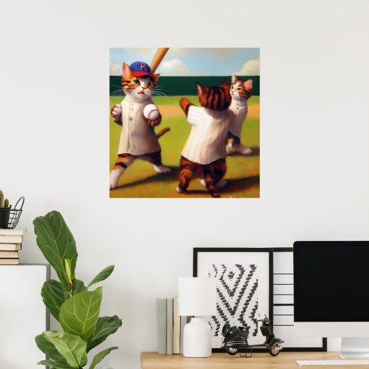 猫野球 ポスター (ホームオフィス)