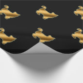 猫金ゴールドモダンブラック包装紙 ラッピングペーパー (角)