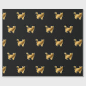 猫金ゴールドモダンブラック包装紙 ラッピングペーパー (フラット)