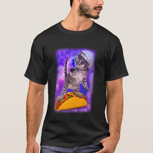 猫銀河フライングタコス宇宙キティ冒険 Tシャツ (正面)