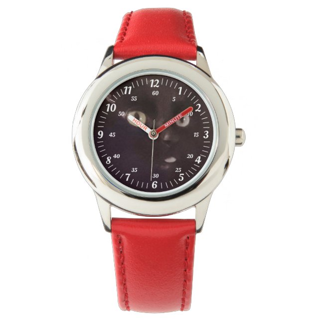 猫間抜け時計 腕時計 (正面)