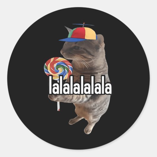 猫間抜け棒つきキャンデーミーム ラウンドシール