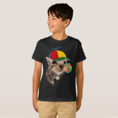 猫間抜け棒つきキャンデーミーム Tシャツ (正面フル)