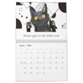 猫間抜け白黒カレンダー カレンダー (3月 2027)