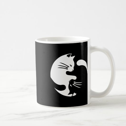 猫陰陽平和を愛する相互接続ギフトアイディア コーヒーマグカップ (右)