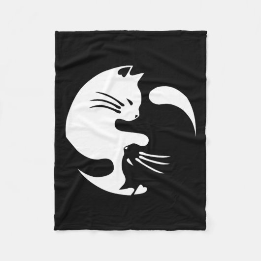 猫陰陽平和を愛する相互接続ギフトアイディア フリースブランケット (正面)