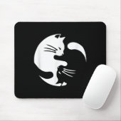猫陰陽平和を愛する相互接続ギフトアイディア マウスパッド (マウス)