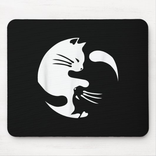 猫陰陽平和を愛する相互接続ギフトアイディア マウスパッド (正面)