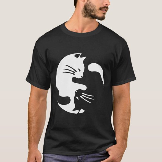 猫陰陽平和を愛する相互接続ギフトアイディア Tシャツ (正面)
