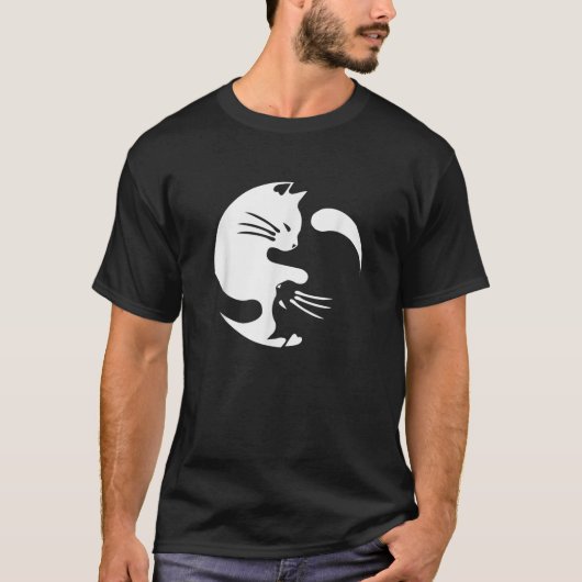 猫陰陽平和を愛する相互接続ギフトIde Tシャツ (正面)