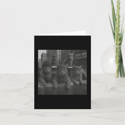 猫集団おもしろいミーム通り皮肉な猫ギャング カード (正面)