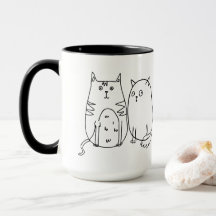 猫集団ラインアートマンガイラストレーション