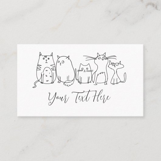 猫集団ラインアートマンガイラストレーション 名刺 (正面)