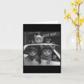 猫集団ヴィンテージおもしろい子猫ギャングミーム カード (黄色い花)