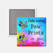 猫離れが手でハートにプリント マグネット (正面/裏面)