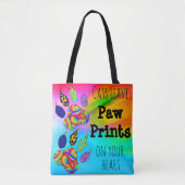 猫離れが手でハートのトートバッグにプリント トートバッグ (正面)