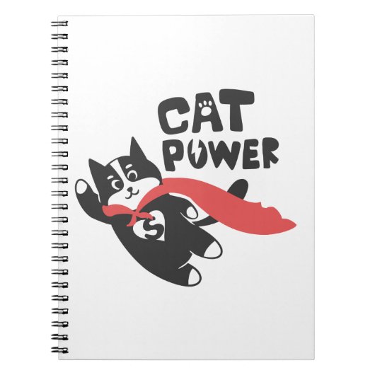 猫電源 – 背景色の選択 ノートブック (正面)