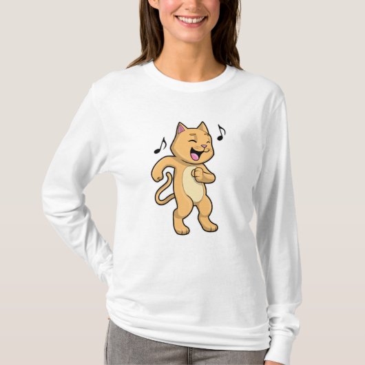猫音楽ダンス Tシャツ (正面)
