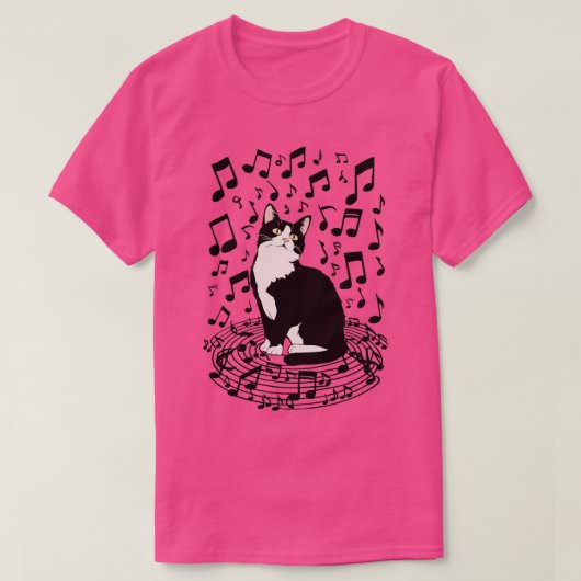 猫音楽1 Tシャツ (デザイン正面)