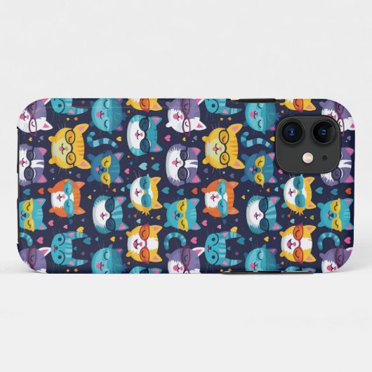 猫顔おもしろいクールの組み合わせ Case-Mate iPhoneケース (裏面(横))