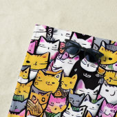 猫顔かわいい猫ペットのドードルパターン ビーチタオル (インサイチュ)