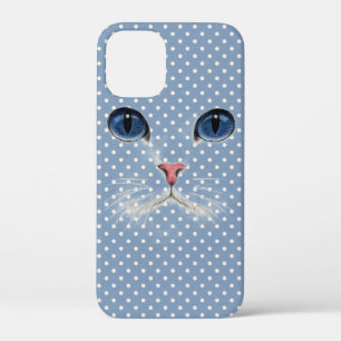 猫顔とオン水玉模様 iPhone 12 MINI ケース