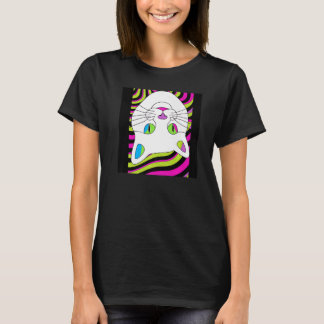 猫顔の逆間抜け猫 Tシャツ