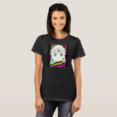 猫顔の逆間抜け猫 Tシャツ (正面フル)