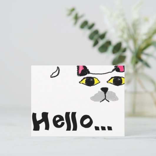 猫顔はがき ポストカード (スタンド正面)