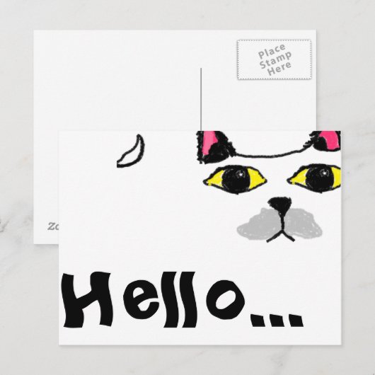 猫顔はがき ポストカード (正面/裏面)