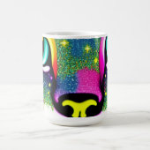 猫顔クローズアップポップ・アートのアート コーヒーマグカップ (中央)