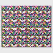 猫顔クローズアップポップ・アートのアート ラッピングペーパー (フラット)