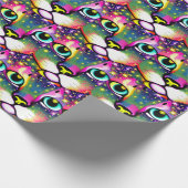 猫顔クローズアップポップ・アートのアート ラッピングペーパー (角)