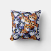 猫顔コラーゲジンジャーグレーのペット好き クッション (正面)