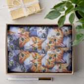 猫顔コラージュ生姜グレー子猫子猫 薄葉紙 (ギフト)