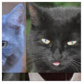 猫顔コラージュ裁縫クラフト生地 ファブリック (クローズアップ)